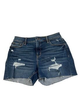 Old Navy Dark Blue Distressed Stretch Denim Shorts